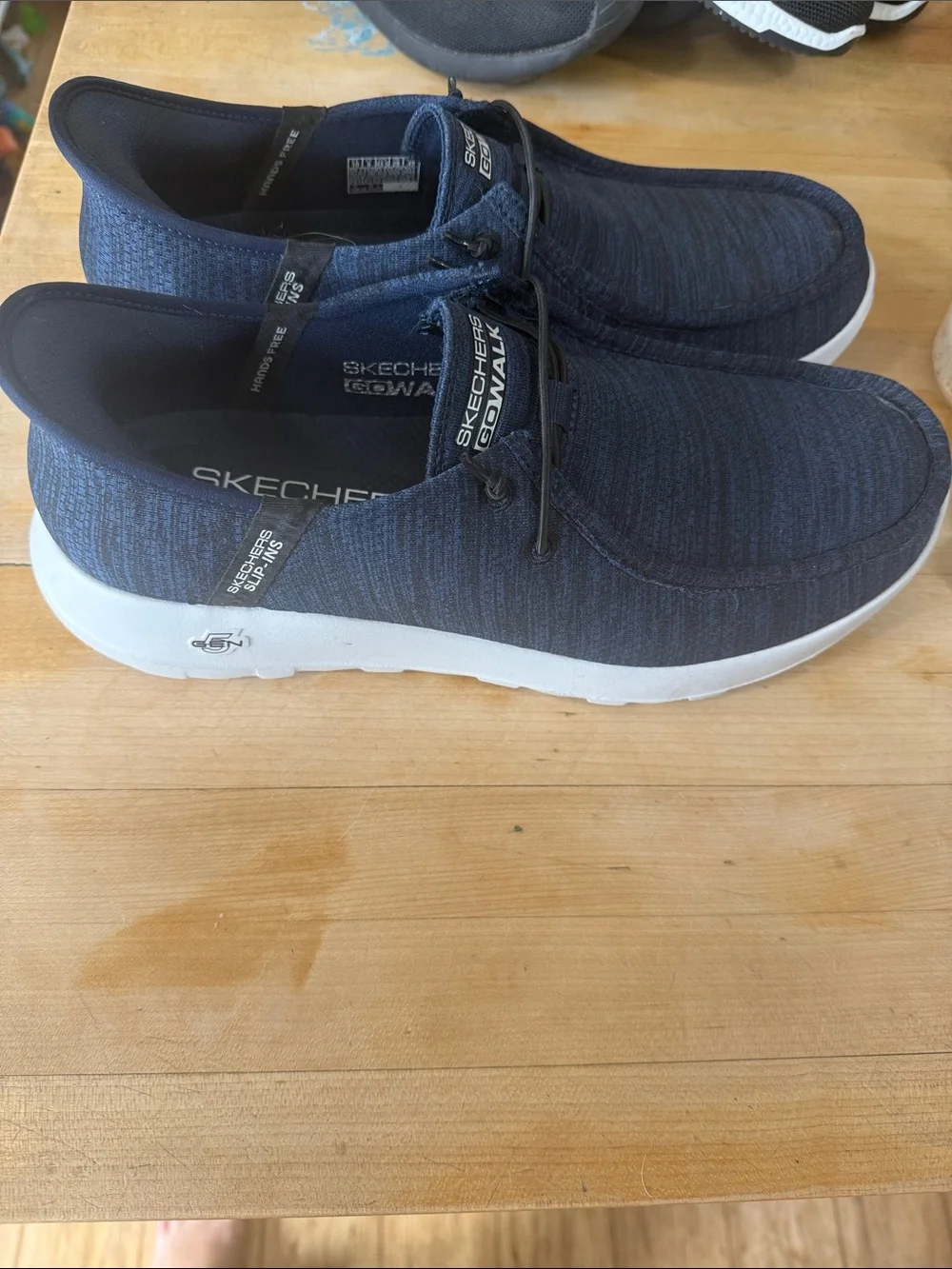 Skechers Navy Blue Slip-On Casual Loafers with White Sole